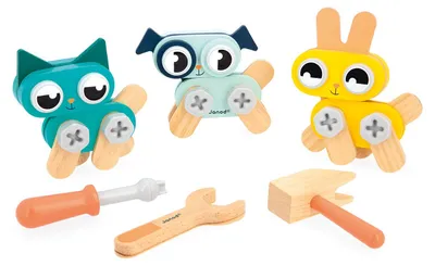 Obrázek produktu pro Stavebnice Janod zvířátka - Brico'Kids dřevěné hračky pro děti