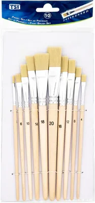 Imagen del producto de Juego de pinceles de 10 piezas, con cerdas naturales, tamaños 2 a 20, ideal para uso escolar y para pasatiempos