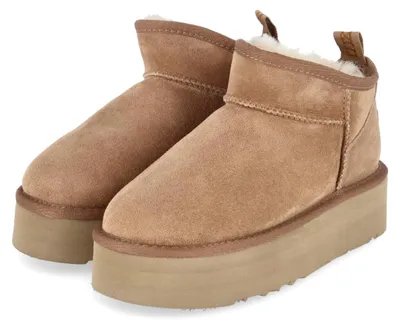Image de Australia Luxe : Bottes d'hiver pour femmes, modèle COZY, couleur marron, en cuir, taille 38