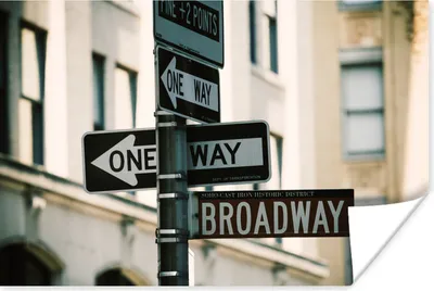 Produktbild von MuchoWow® Poster New York - Manhattan - Broadway 180x120 cm - Fotoplakat