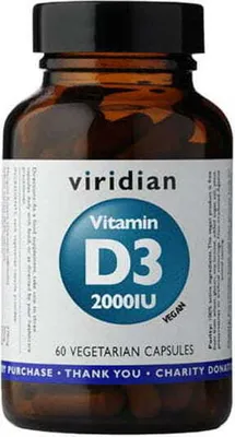 Productafbeelding van Vitamine D - 3, 2000 IU, vegan vitamine D3, 60 capsules van VIRIDIAN