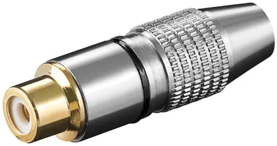 Produktbild von Wentronic Cinch Kupplung, Schwarz - Metallausführung mit vergoldeten Kontakten