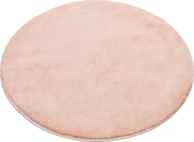 Produktbild von Tapiso Teppich CUDDLE Rund Einfarbig Modern Rosa Wohnzimmer 200 x 200 cm