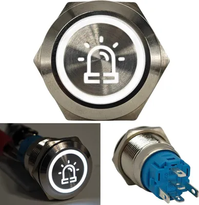 Obrázok produktu pre LED výstražné svetlo 18 mm chrómové Snap-In