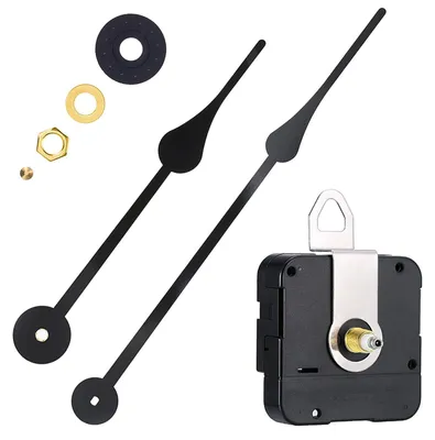 Wandklokmechanisme, stille Bewegung, 133x176 mm, schwarz