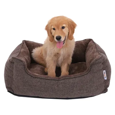 Produktbild von FEANDREA Hundebetten mit waschbarer Bezug 90 x 25 x 75 cm abnehmbar und maschinenwaschbar Kuscheliges Hundekissen braun PGW10CC