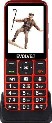 Produktbild von Evolveo EasyPhone ESLTRD, Balken, Dual-SIM, 7,11 cm (2.8"), 2 MP, 1200 mAh, Rot