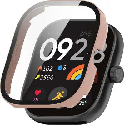 Obrázok produktu pre Pre Xiaomi Redmi Watch 4 Plastové puzdro na hodinky + ochranné sklo H9 Pink