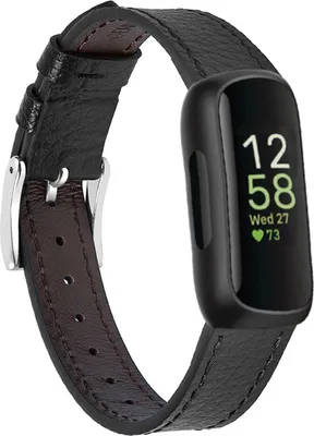 Produktbild von Strap-it Fitbit Inspire 3 Lederarmband (Schwarz)