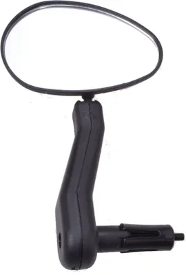 Produktbild von Gravidus Fahrrad-Rückspiegel Lenkerendspiegel oval, ABS-Kunststoff, Schwarz, ca. 18x11x3.5 cm, Lenkerinnendurchmesser 19-22 mm, Kugelgelenk, Verstellbarer Konvexspiegel