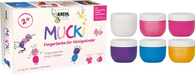 Produktbild von C. KREUL MUCKI Fingerfarbe für Königskinder 6er Set 50 ml
