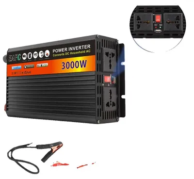 Produktbild von Auto-Inverter, 3000W Spitzenleistung, mehrere Ausgangsports, Schwarz
