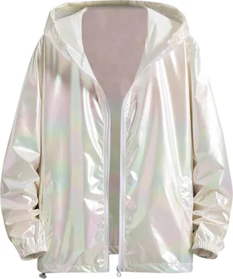 Produktbild von ASKSA Herren Pailletten Sakko Metallic Nightclub Jacke Laessig Reissverschluss uebergangsjacke Casual Sweatjacke Leichte Glaenzend Jacke Bomberjacke,Weiss,XL