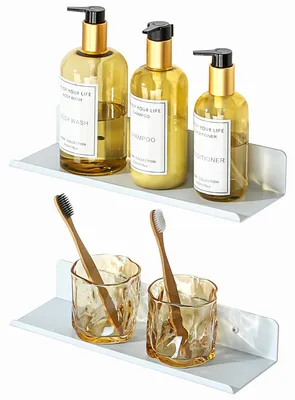 Image de Étagère murale blanche, étagère murale de 30 cm de haut, étagère suspendue, ensemble de 2 pièces, panneau mural, étagères murales, étagère de cuisine pour le salon, la chambre à coucher, la cuisine