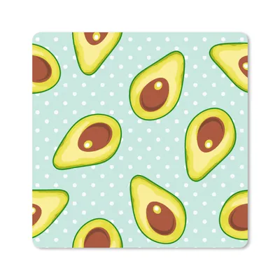 Produktbild von MuchoWow® Mauspad Mousepad Avocado - Muster - Polka dots 20x20 cm - Mousepads - Maus Mat - Pad - Mausunterlage - Desk Mat - Bureauartikeln