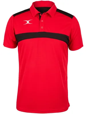 Produktbild von Gilbert Sport Poloshirt rot schwarz - Herren Small Rugby