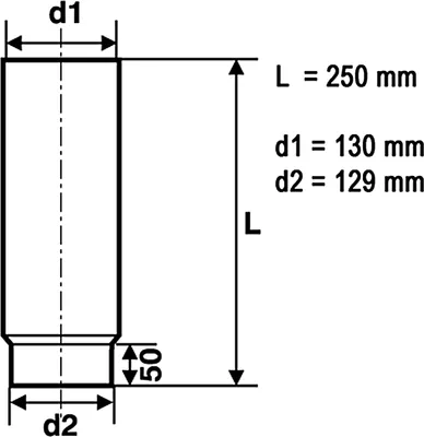 Produktbild von Raik Basic Längenelement 130mm gussgrau L: 250mm für Rauchrohr / Ofenrohr