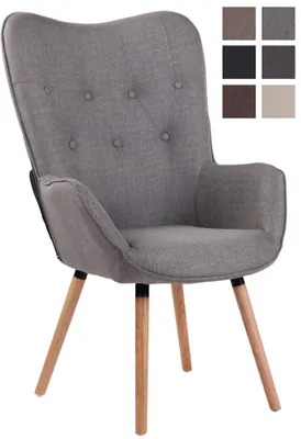 Produktbild von CLP Lounger Ashford Stoff mit Eichenholzgestell grau natur