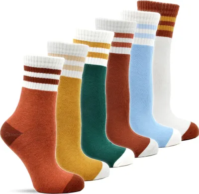 Produktbild von Frostfighter Damen Thermosocken (6x Paar) dicke warme bunte Wintersocken Ski Vollfrottee Innenfutter Baumwolle