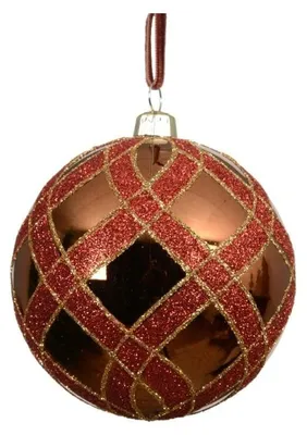 Productafbeelding van Kerstbal plc d8cm ossenbloed Shatterproof Decoris