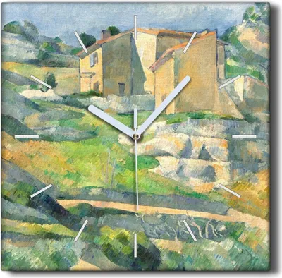 Produktbild von Coloray Hodiny Unikátní 30x30 cm  Tiché hodiny Pro obývací pokoj a kuchyň Nástěnné hodiny Plátno Černé ručičky hodin - Malířské domy