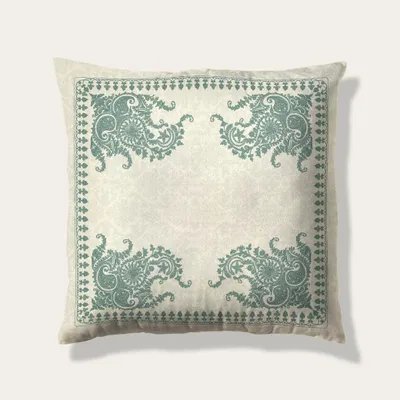 Obrázek produktu pro Sametový potah na polštář, 20 x 20 cm, béžová/türkysová barva