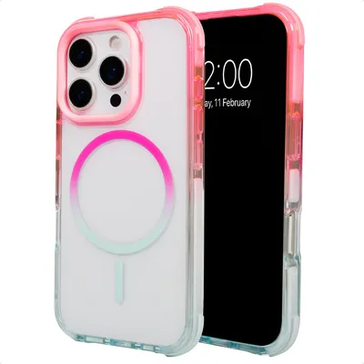 Obrázok produktu pre Zadný kryt Selencia Gradient s magnetickým pripojením MagSafe pre Apple iPhone 16 Pro - ružová / modrá