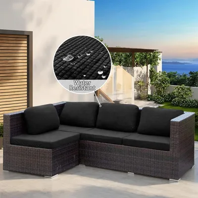 Immagine prodotto di Fodera per divano in jacquard elasticizzato, fodera per cuscino idrorepellente, fodera per seduta del divano, fodera per cuscino da divano, protezione per mobili, fodera per seduta del divano, nero, 1 posto