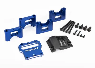 Produktbild von Traxxas Zentraldifferentialgehäuse aus blau eloxiertem Aluminium