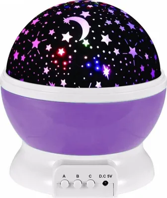 Zdjęcie produktu dla Tg56632-1 Lampka Nocna Projektor Gwiazd Gwiazdy Niebo Obrotowa Fiolet Dla Dzieci