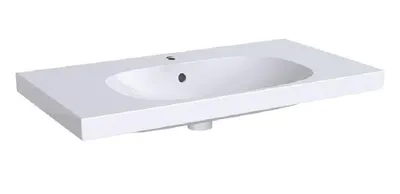 Zdjęcie produktu dla Geberit umywalka ACANTO 900 x 482 mm, z półką, otworem na baterię i przelewem biała KeraTect