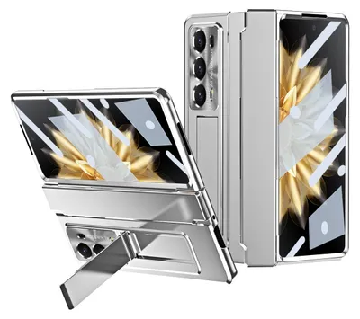 Obrázek produktu pro Pro Honor Magic V2 Integrované skládací ochranné pouzdro na mobilní telefon s držákem stříbrné barvy