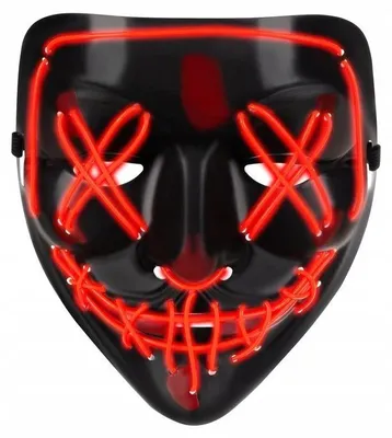 Produktbild von Maske mit integrierter LED-Beleuchtung, batteriebetrieben, 19x17x8cm