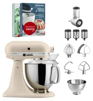 Produktbild von KitchenAid 4,8 L 5KSM175 Artisan Küchenmaschine Set 1 Gemüseschneider Fresh Linen