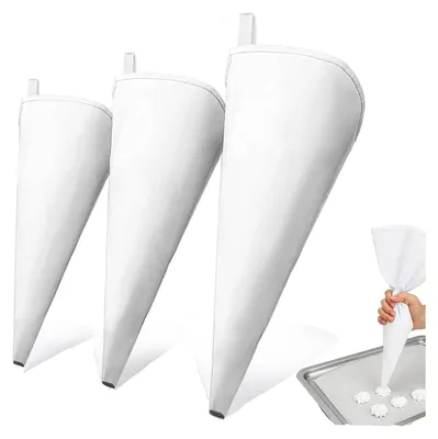 Produktbild von 3 Stš¹cke Profi Spritzbeutel, 40/35/30 cm Spritzbeutel Wiederverwendbar Baumwolle Beschichteter Sahnebeutel fš¹r Dekorieren Von Geb?ck, Torten Geeignet, Hausbacken