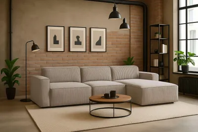 Produktbild von Kaiser Möbel Ecksofa Cursal L-Form, Stoff Poso, Beige, Rechts