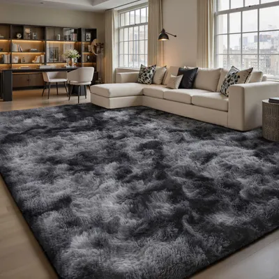 Immagine prodotto di Tappeto shaggy - Pelo lungo - Grigio scuro - 160 x 230 cm - Per soggiorno e camera da letto