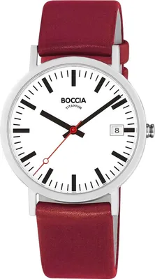 Obrázok produktu pre Boccia 3670-03 Pánske titánové náramkové hodinky s dátumovkou červené
