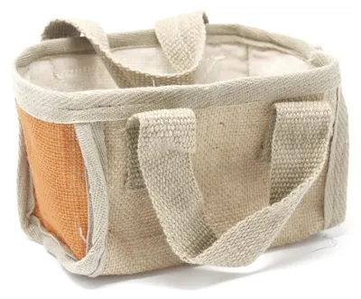 Imagen del producto de Cesta pequeña de yute - 16x10x12cm - Naranja