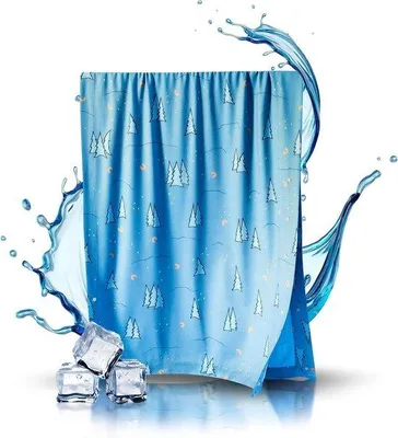 Produktbild von Famanu Kühlhandtuch 170x65cm - Sport-, Fitness- und Strandhandtuch - Petrol