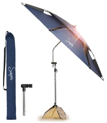 Produktbild von Strandsonnenschirm Sonnenschutz Gartenschirm - Ø 220 cm - UPF 50+ - Windbeständig