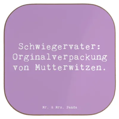 Produktbild von Mr. & Mrs. Panda Untersetzer Glas Spruch Schwiegervater Witze - Lavendeltraum - Geschenk, Coaster, persönliche Erinnerungen, Geschenke, herzerwärmende Sprüche, Tassen