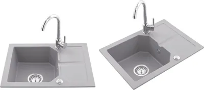 Obrázok produktu pre Kuchynský granitový drez Bergström drez na zabudovanie 600x435mm výber farby, farba:sivá