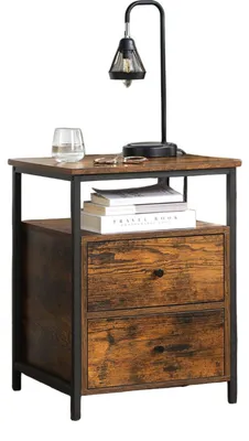 Produktbild von Nachttisch braun-schwarz – platzsparend – 45 x 45 x 60 cm