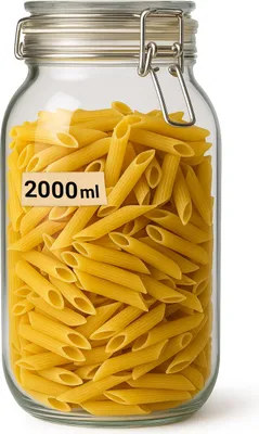 Produktbild von Vorratsglas 2000 ml mit Clipverschluss – Luftdichter Glasbehälter für Lebensmittel, Konfitüren und dekorative Aufbewahrung