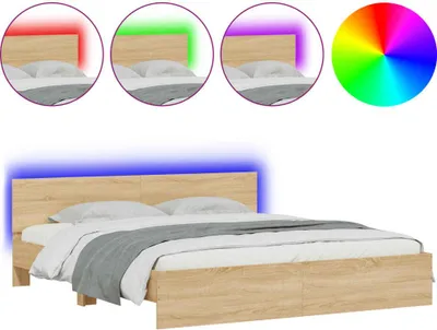 Immagine prodotto di Giroletto con testiera e illuminazione a LED Rovere Sonoma