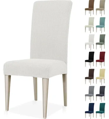 Immagine prodotto di Copri sedie, set da 4, elasticizzati, lavabili, universali, bianchi