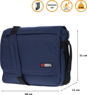 Produktbild von Große XL Herren Damen Tasche Messenger Bag Umhängetasche Laptoptasche Blau