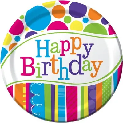 Produktbild von 8 kleine Teller "Happy Birthday"