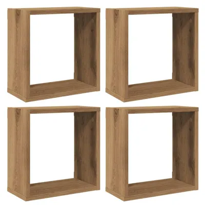 Immagine prodotto di vidaXL Mensole a muro a cubo 4 pz. Rovere artigianale 30x15x30 materiale a base di legno
